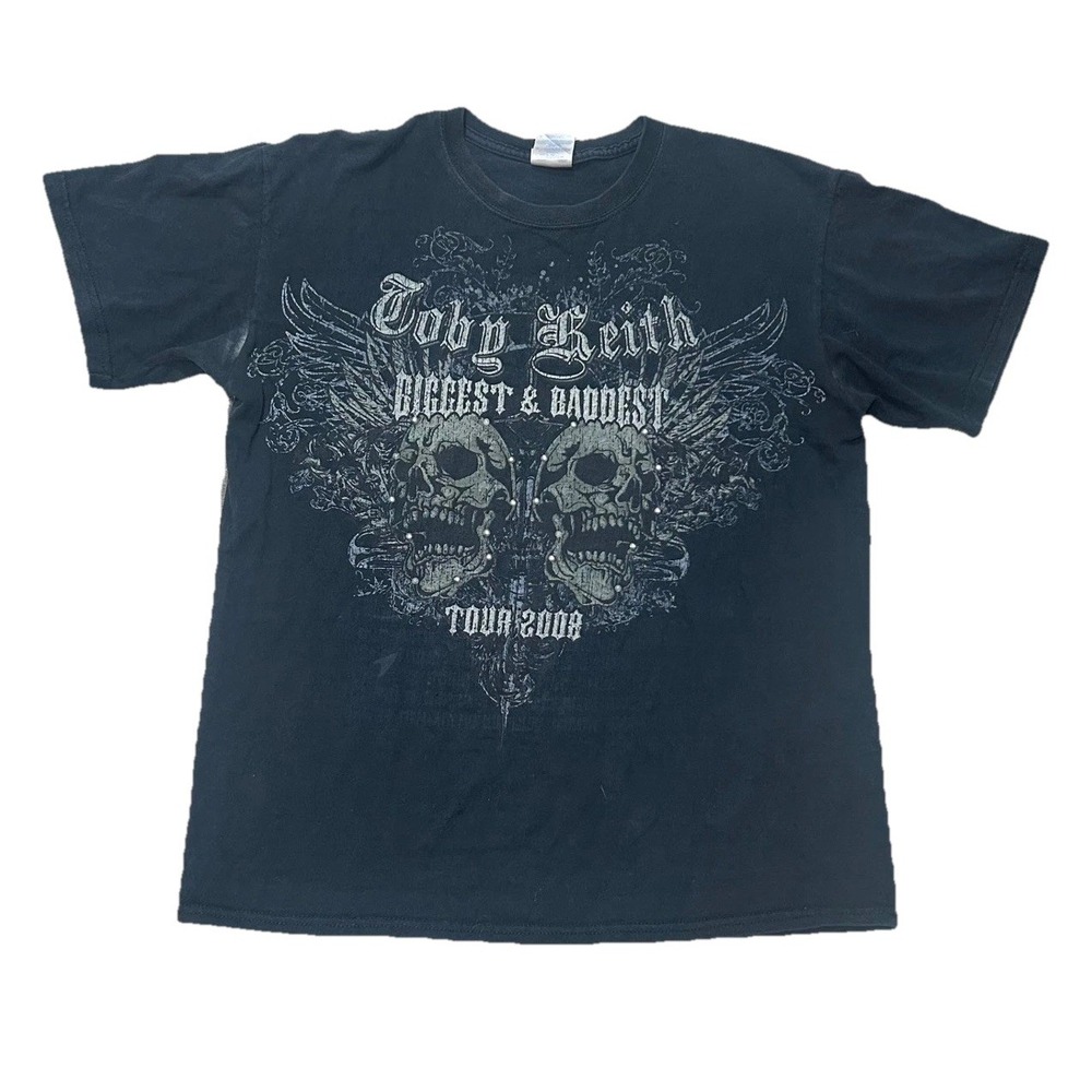 Toby Keith Biggest & Baddest Tour 2008 T-Shirt Mens Medium Black Vintage Graphic